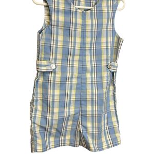 Imp Vintage Blue and Yellow Plaid Kids Romper Sz. 4T